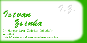 istvan zsinka business card